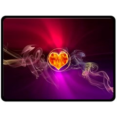 Flame Heart Smoke Love Fire Double Sided Fleece Blanket (large)  by HermanTelo