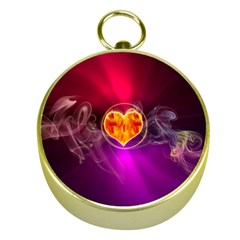 Flame Heart Smoke Love Fire Gold Compasses