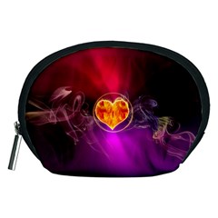 Flame Heart Smoke Love Fire Accessory Pouch (medium) by HermanTelo