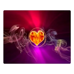 Flame Heart Smoke Love Fire Double Sided Flano Blanket (large)  by HermanTelo