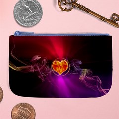 Flame Heart Smoke Love Fire Large Coin Purse