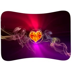 Flame Heart Smoke Love Fire Velour Seat Head Rest Cushion by HermanTelo