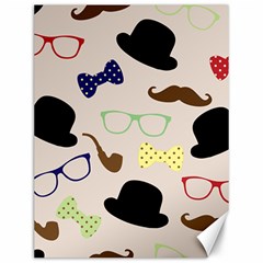 Moustache Hat Bowler Canvas 12  X 16 