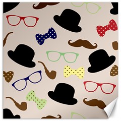 Moustache Hat Bowler Canvas 16  X 16 