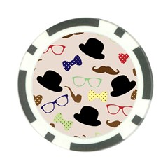 Moustache Hat Bowler Poker Chip Card Guard