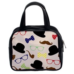 Moustache Hat Bowler Classic Handbag (two Sides)