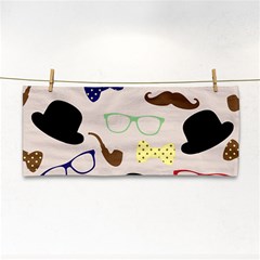 Moustache Hat Bowler Hand Towel by HermanTelo