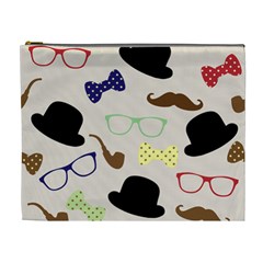 Moustache Hat Bowler Cosmetic Bag (xl)