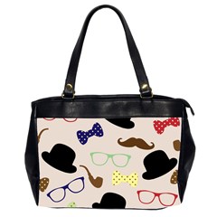 Moustache Hat Bowler Oversize Office Handbag (2 Sides)