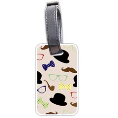 Moustache Hat Bowler Luggage Tags (one Side)  by HermanTelo