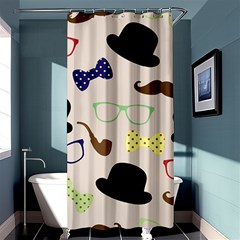 Moustache Hat Bowler Shower Curtain 36  X 72  (stall) 