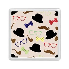 Moustache Hat Bowler Memory Card Reader (square)