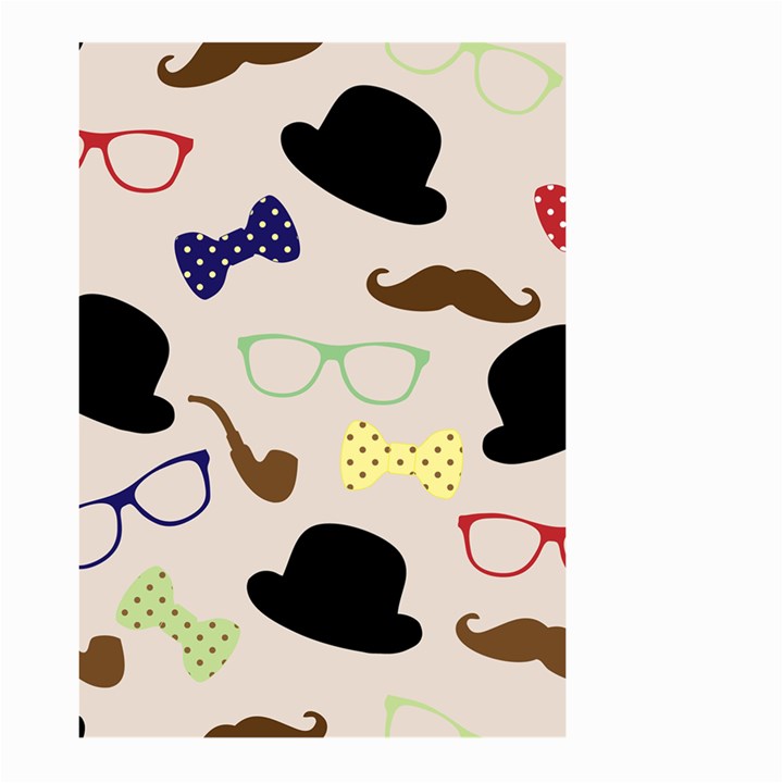 Moustache Hat Bowler Large Garden Flag (Two Sides)