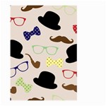 Moustache Hat Bowler Large Garden Flag (Two Sides) Back