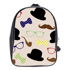 Moustache Hat Bowler School Bag (xl) by HermanTelo