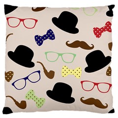 Moustache Hat Bowler Standard Flano Cushion Case (two Sides)