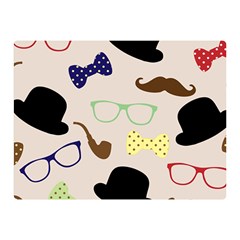 Moustache Hat Bowler Double Sided Flano Blanket (mini)  by HermanTelo