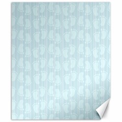 Footprints Pattern Paper Scrapbooking Blue Canvas 8  X 10  by HermanTelo