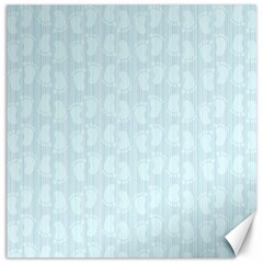 Footprints Pattern Paper Scrapbooking Blue Canvas 16  X 16  by HermanTelo