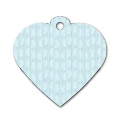 Footprints Pattern Paper Scrapbooking Blue Dog Tag Heart (two Sides)