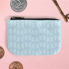 Footprints Pattern Paper Scrapbooking Blue Mini Coin Purse by HermanTelo