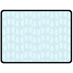 Footprints Pattern Paper Scrapbooking Blue Fleece Blanket (large)  by HermanTelo