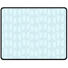 Footprints Pattern Paper Scrapbooking Blue Fleece Blanket (medium)  by HermanTelo