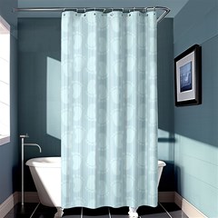 Footprints Pattern Paper Scrapbooking Blue Shower Curtain 36  X 72  (stall)  by HermanTelo