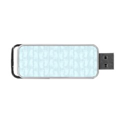 Footprints Pattern Paper Scrapbooking Blue Portable Usb Flash (one Side) by HermanTelo