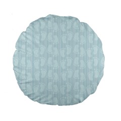 Footprints Pattern Paper Scrapbooking Blue Standard 15  Premium Round Cushions