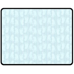 Footprints Pattern Paper Scrapbooking Blue Double Sided Fleece Blanket (medium) 