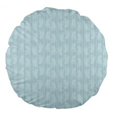 Footprints Pattern Paper Scrapbooking Blue Large 18  Premium Flano Round Cushions