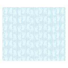 Footprints Pattern Paper Scrapbooking Blue Double Sided Flano Blanket (small)  by HermanTelo