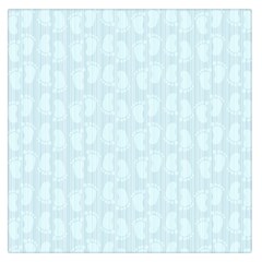 Footprints Pattern Paper Scrapbooking Blue Large Satin Scarf (square)