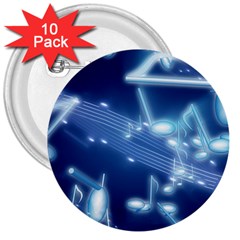 Music Sound Musical Love Melody 3  Buttons (10 Pack)  by HermanTelo