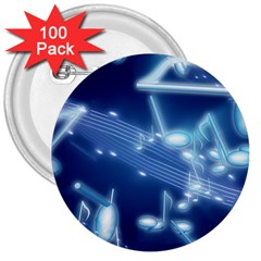 Music Sound Musical Love Melody 3  Buttons (100 Pack)  by HermanTelo