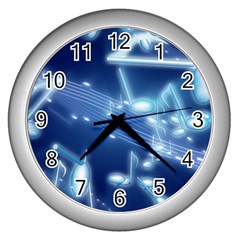 Music Sound Musical Love Melody Wall Clock (silver) by HermanTelo