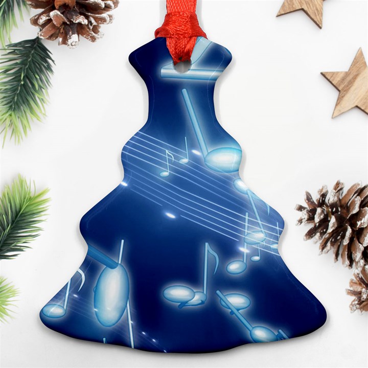 Music Sound Musical Love Melody Christmas Tree Ornament (Two Sides)