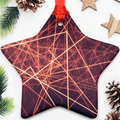 Light Fiber Black Fractal Art Ornament (star) by HermanTelo