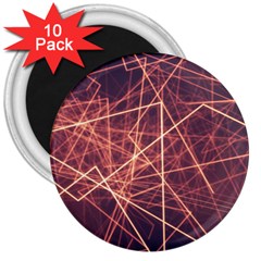 Light Fiber Black Fractal Art 3  Magnets (10 Pack)  by HermanTelo