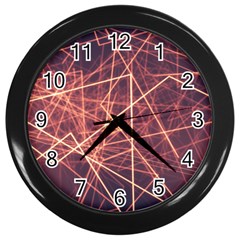 Light Fiber Black Fractal Art Wall Clock (black) by HermanTelo