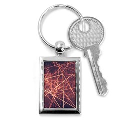 Light Fiber Black Fractal Art Key Chains (rectangle)  by HermanTelo