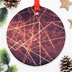 Light Fiber Black Fractal Art Round Ornament (two Sides)