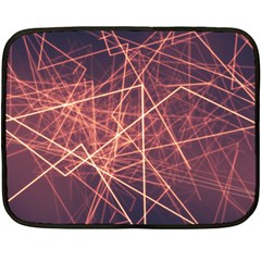 Light Fiber Black Fractal Art Fleece Blanket (mini)