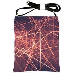 Light Fiber Black Fractal Art Shoulder Sling Bag