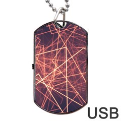 Light Fiber Black Fractal Art Dog Tag Usb Flash (two Sides) by HermanTelo