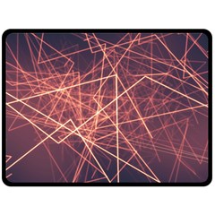 Light Fiber Black Fractal Art Double Sided Fleece Blanket (large) 