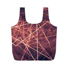 Light Fiber Black Fractal Art Full Print Recycle Bag (m)