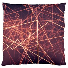 Light Fiber Black Fractal Art Large Flano Cushion Case (two Sides)