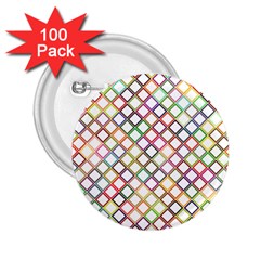 Grid Colorful Multicolored Square 2 25  Buttons (100 Pack)  by HermanTelo